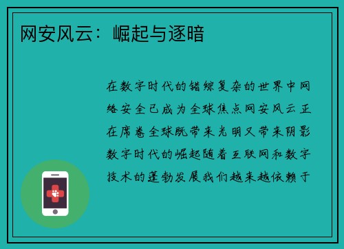 网安风云：崛起与逐暗